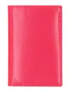 Comme Des Garçons Block Compact Glossy Leather Bifold Cardholder In Pink
