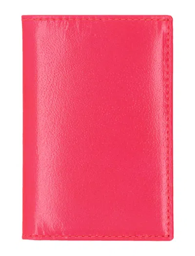 Comme Des Garçons Super Fluo Bifold Cardholder In Pink