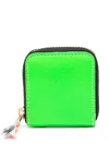 Comme Des Garçons Super Fluo Group Leather Wallet In Green
