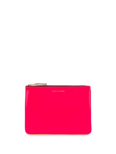 Comme Des Garçons Logo Zip Cardholder Detail In Purple