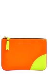 Comme Des Garçons Super Fluo Leather Line Zip Pouch