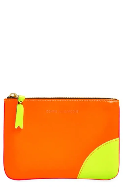 Comme Des Garçons Super Fluo Leather Line Zip Pouch