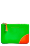 Comme Des Garçons Super Fluo Leather Line Zip Pouch In Multi