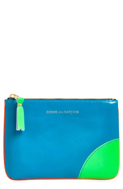 Comme Des Garçons Super Fluo Leather Line Zip Pouch In Multi