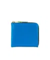 Comme Des Garçons Super Fluo Zipper Purse In Blue