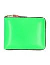 Comme Des Garçons Super Fluo Small Zip Around Wallet In Green