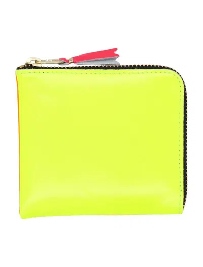 Comme Des Garçons Super Fluo Small Zip Coin Wallet In Yellow