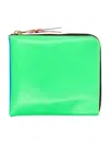 Comme Des Garçons Super Fluo Small Zip Coin Wallet In Green Blue
