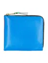 Comme Des Garçons Super Fluo Small Zip Coin Wallet In Blue
