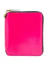 Comme Des Garçons Super Fluo Zip-around Leather Wallet In Pink
