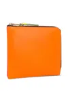 Comme Des Garçons Super Fluo Zip-fastening Leather Wallet In Orange