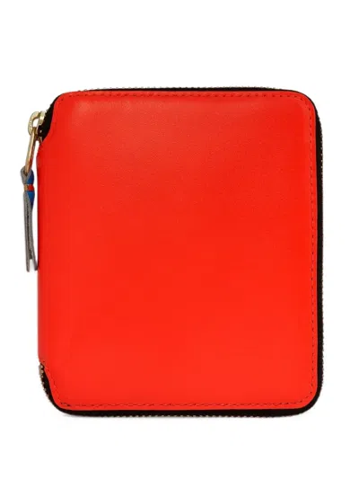 Comme Des Garçons Super Fluo Zip-around Wallet In Orange