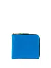 Comme Des Garçons Super Fluo Zipper Purse In Blue