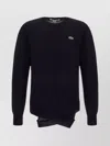 Comme Des Garçons X Lacoste Asymmetric Wool Logo Sweater In Blue