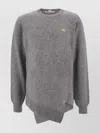 Comme Des Garçons Sweater Wool Asymmetric Hemline In Grey
