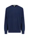 Comme Des Garçons Blue Crewneck Sweater In Blue