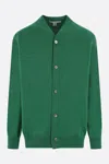 Comme Des Garçons Wool V-neck Cardigan Long Sleeves In Green