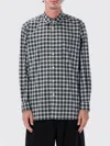 Comme Des Garçons Checked Long Sleeve Shirt With Chest Pocket In Black