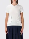 Comme Des Garçons Girl White T-shirt With Ruffle Pockets In White