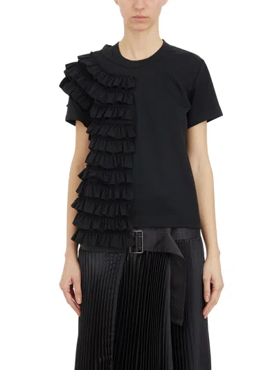 Comme Des Garçons T-shirt Con Balze In Black