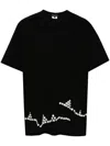 Comme Des Garçons Buttoned Crew Neck T-shirt With Graphic Detail In Black
