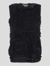 Comme Des Garçons Sheer Frill Tank Top In Black