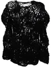 Comme Des Garçons Open Crochet Spider Web Knit Sweater In Black
