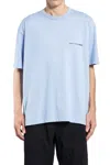 Comme Des Garçons Logo Print Crew Neck T-shirt In Blue