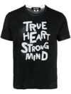 Comme Des Garçons Black Comme Des Garcons Slogan-printed Crewneck T-shirt In Black
