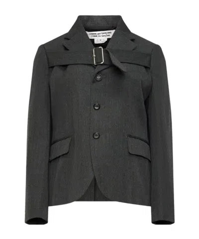 Comme Des Garçons Tailored Blazer With A Tab-collar Detail In Black