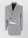 Comme Des Garçons Tailored Houndstooth Cropped Jacket In Blue