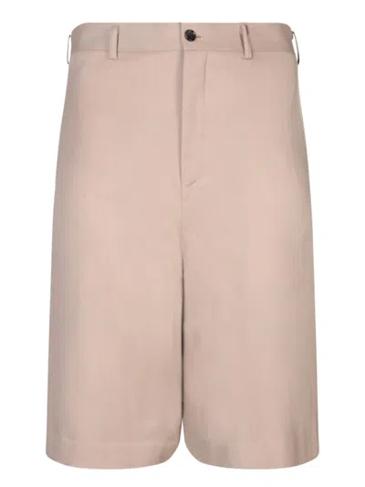 Comme Des Garçons Tailored Shorts With Classic Design And Finish In Neutrals