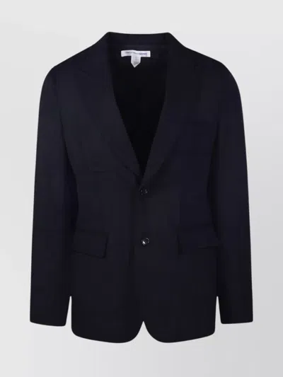 Comme Des Garçons Tailored Suit Jacket Button Cuffs In Blue