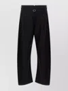 Comme Des Garçons Curved Leg Trousers With Knee Pincer Detail And Adjustable Back Strap In Black