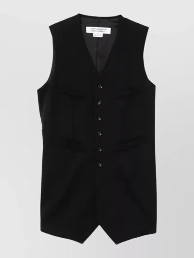 Comme Des Garçons Tailored Waistcoat Sleeveless V Neck Detail In Black