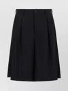 Comme Des Garçons Tailored Wool Bermuda Shorts Featuring Pockets In Black