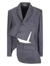 Comme Des Garçons Tailored Wool Jacket With Classic Silhouette In Gray