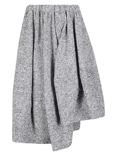 Comme Des Garçons Tailored Wool-nylon Blend Skirt With Classic Silhouette In Gray