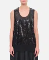 Comme Des Garçons Sequin-embelished Tank Top In Black