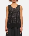 Comme Des Garçons Sequin-embelished Tank Top In Black