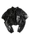 Comme Des Garçons Tao Balloon-sleeve Cropped Jacket In Black