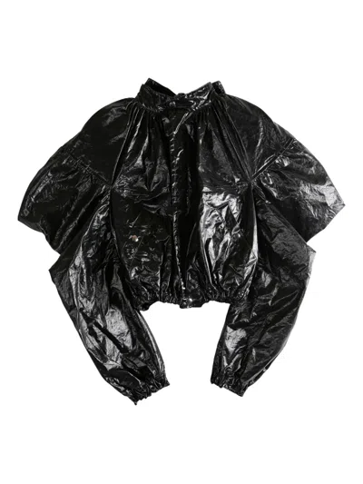 Comme Des Garçons Tao Balloon-sleeve Cropped Jacket In Black