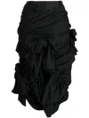 Comme Des Garçons Tao Bow-detail Gathered Ruched Asymmetric Skirt In Schwarz