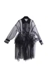 Comme Des Garçons Tao Sheer Coat In Black