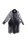 Comme Des Garçons Tao Sheer Coat In Black