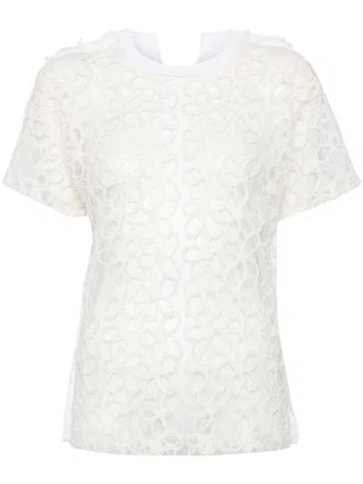 Comme Des Garçons Tao Corded Lace T-shirt In White