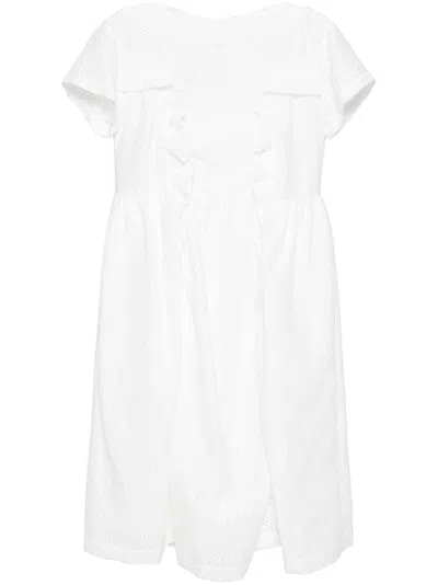 Comme Des Garçons Tao Cutwork Midi Dress In White