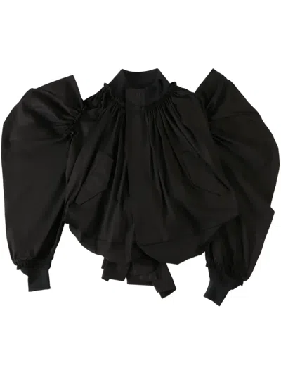 Comme Des Garçons Tao Draped Blouse In Black