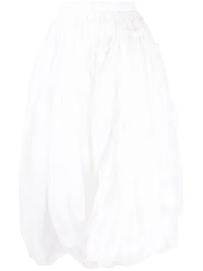 Comme Des Garçons Tao 垂坠感伞形中长半身裙 In White