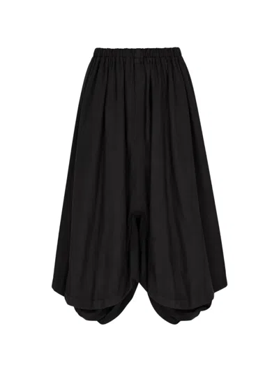 Comme Des Garçons Tao Drop-crotch Gathered Trousers In Black